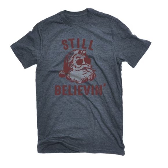 NWT "Still Believin" Santa Gray TShirt 2XL - Picture 1 of 3